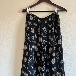Vintage Kathie Lee Black & Brown Bohemian Printed High Rise Crop Pants Sz S 4/6